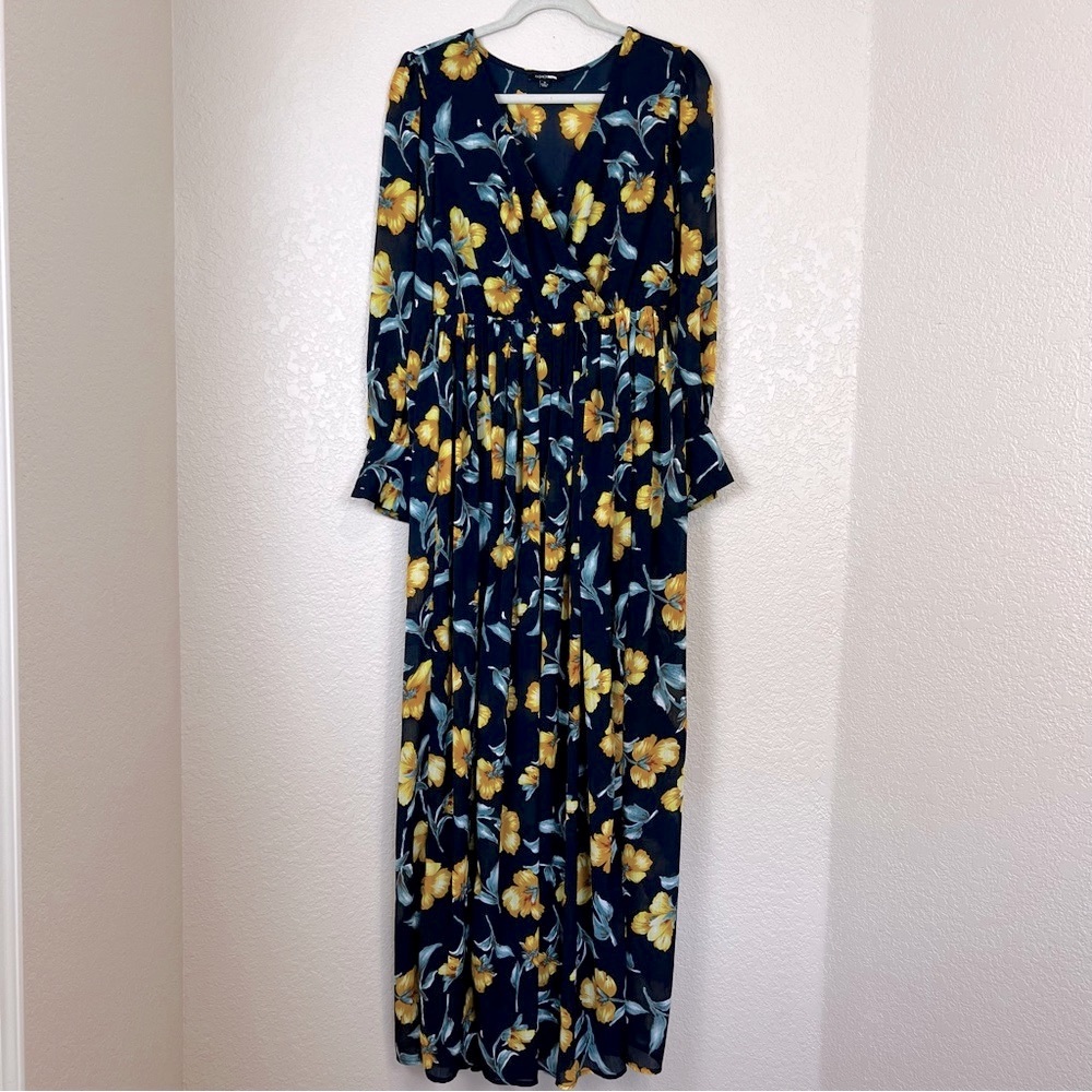 Fashion Nova M Maxi Dress Floral Wrapped Flowy